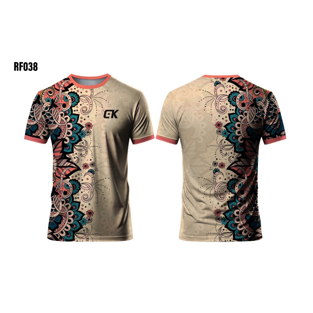 HIKING TRAKING เสื้อยืดพิมพ์เต็มรูปแบบ OUTFIT OUTDOOR TENNIS PADEL GOLF GYMNASTICS RF 38