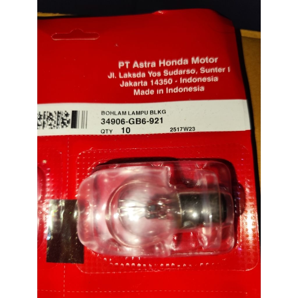 12V/18.5W REAR LIGHT BULB SUPRA X 125. 34906-GB6-921. แท้ แท้ แท้ แท้