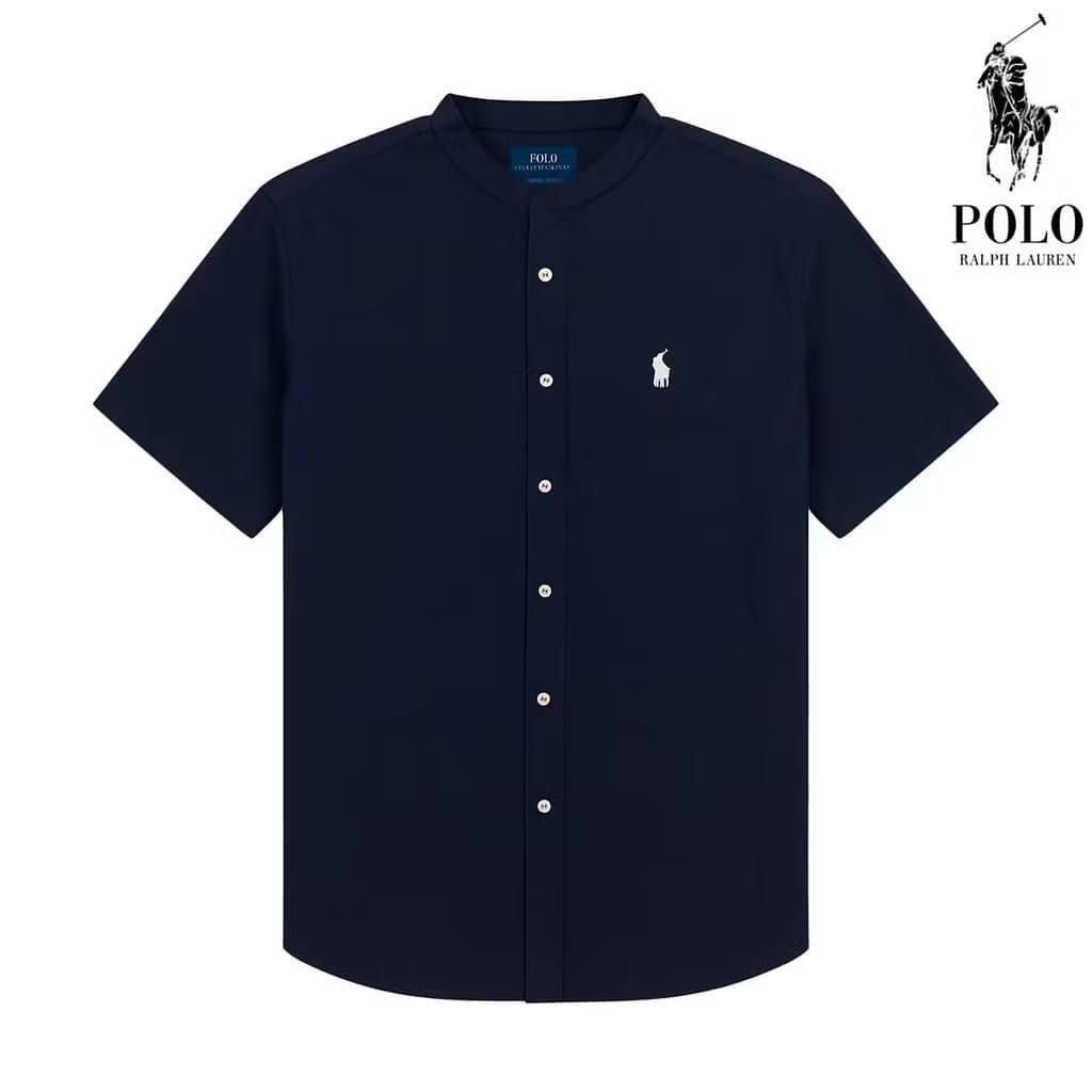 KEMEJA KATUN Polo Ralph Lauren เสื้อเชิ้ตผู้ชายแขนสั้น Shanghai premium cotton Slim fit