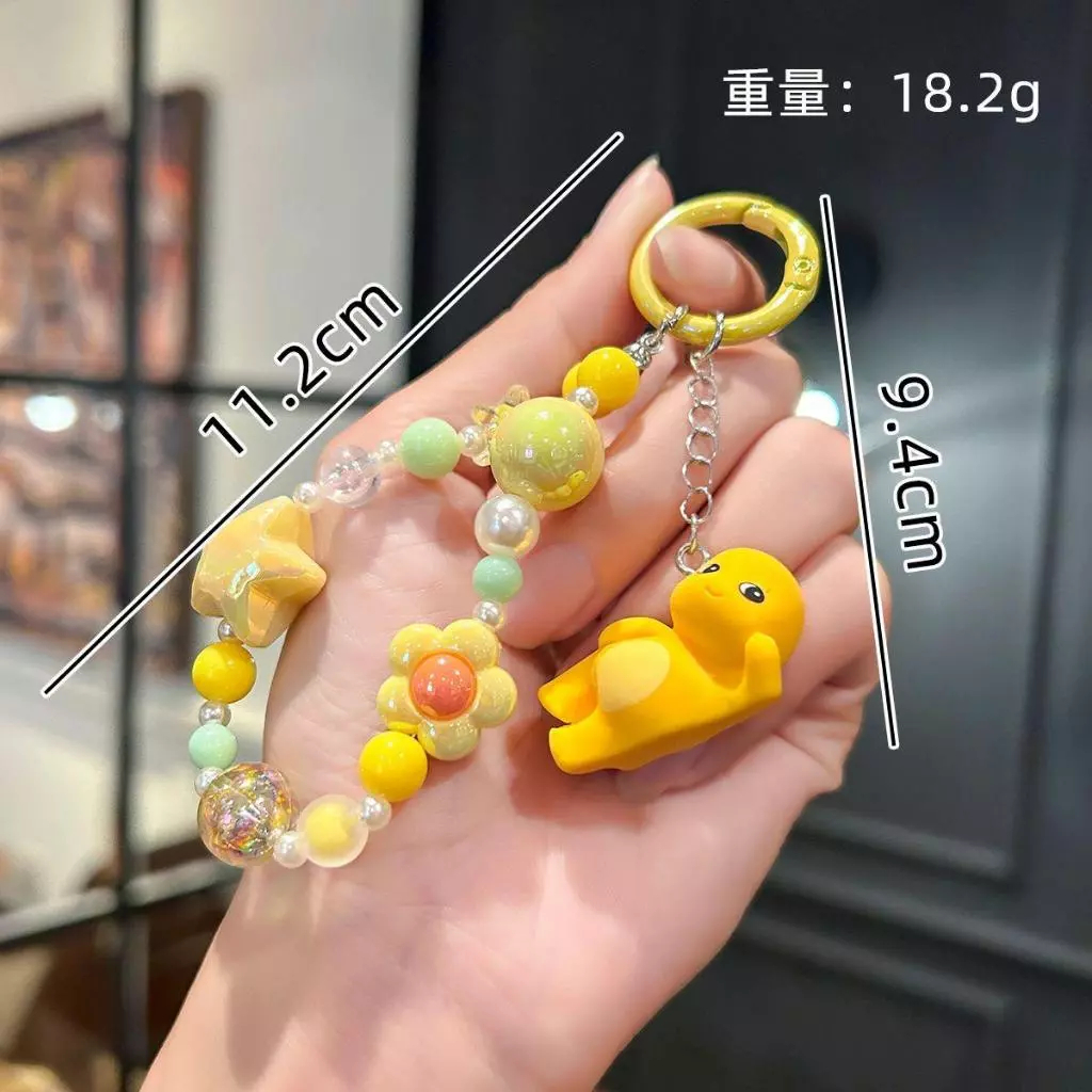 GANTUNGAN ON- Nailong Phone Strap Nailong motif with Yellow Dino Bead Decorative HP Hanger with Yell