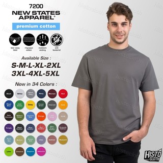 Kaos Polos Baju New States Apparel (NSA) Premium Cotton 7200 Short Sleeve/ Lengan Pendek ORI