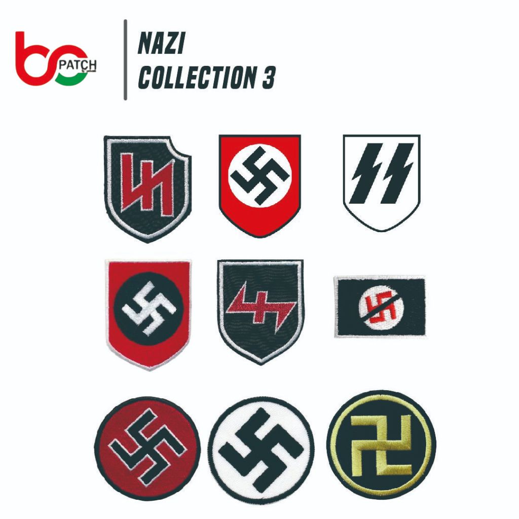 VOL-3 SS WW2 COLLAR TABS CROSS NA-ZIE GERMANY FLAG LOGO PATCH คอมพิวเตอร์ EMBROIDERY BADGE คอลเลกชัน