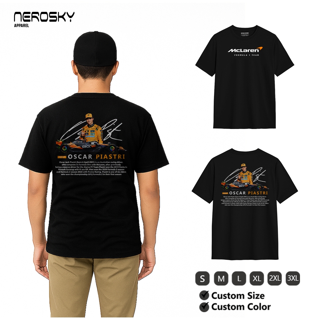 เสื้อยืด OSCAR PIASTRI FORMULA 1 24S PREMIUM COTTON COMBED TYPE 31