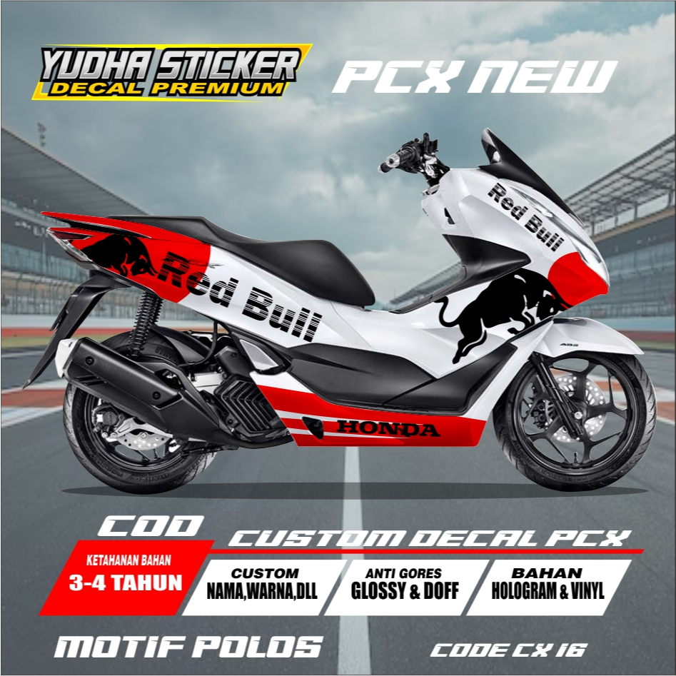 ใหม่ PCX DECAL STICKER RED BULL / CX 16-20 MOTIF ใหม่ล่าสุด PCX VARIATION
