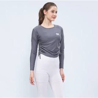 DMOVE Baju Olahraga lengan panjang Serut Samping Wanita Olahraga Indoor & Outdoor GYM Lari Senam Aerobic Zumba Yoga