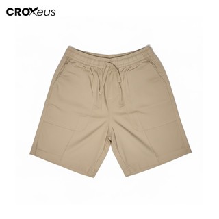 CROXEUS - Celana Pendek Pria Wanita Pinggang Karet Warna Beige