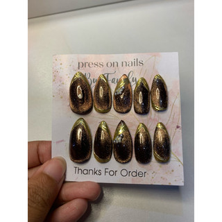Kuku Palsu Brown Cat Eye // Kuku Palsu Wedding Nailfake