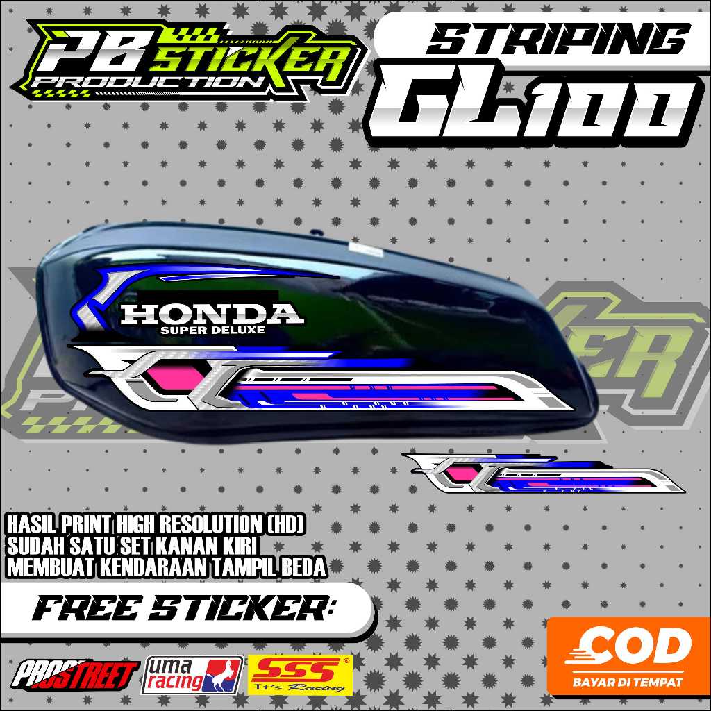 HONDA GL100 STRIPING LIST / HONDA GL100 VARIATION STRIPING ABSTRACT MOTIF