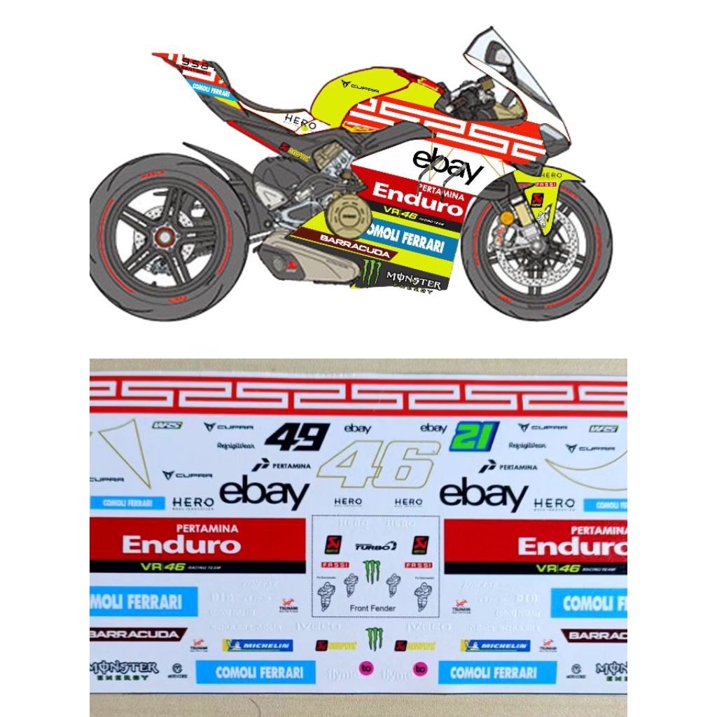 รูปลอก Ducati VR 46 Racing Team Mandalika Livery 1/12