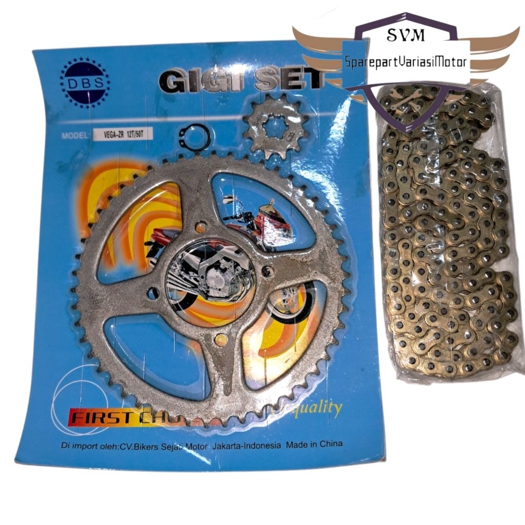 ชุดเกียร์ 50T VEGA ZR JUPITER Z1 Z ใหม่เกียร์หลังด้านหน้า 50T PLUS โซ่ทอง 428H/128L