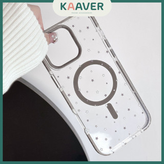KAAVER - Gray Star Magsafe Transparant Softcase iPhone 11 12 13 14 15 16 17 Pro Max
