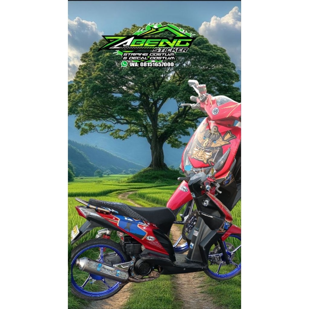 สติ๊กเกอร์แถบป้องกันผิวหน้าครึ่ง BEAT CARBON ARAI DESIGN