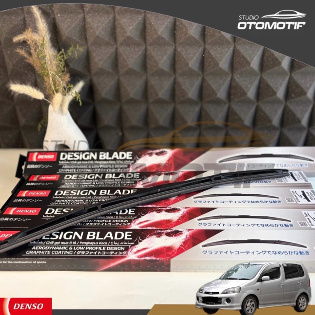 ที่ปัดน้ําฝน Daihatsu YRV Denso DDS V2114 Graphite Coating Hybrid Car Windshield Wipers Made in Japa