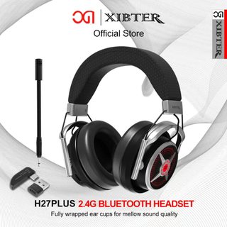 XIBTER H27plus Headset Nirkabel Gaming 2.4G Mikrofon yang dapat dilepas Bluetooth bass headphone 100% baru dan berkuatitas
