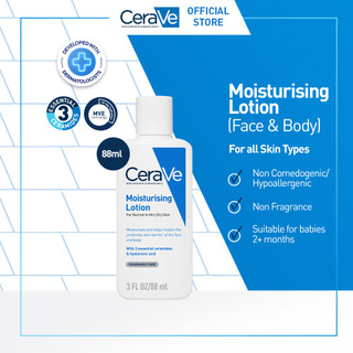 CeraVe Daily Moisturising Lotion 88 ml Skin Barrier Repair Moisturizer with Ceramide for Dry to Very Dry Skin [Pelembap Untuk Kulit Kering]