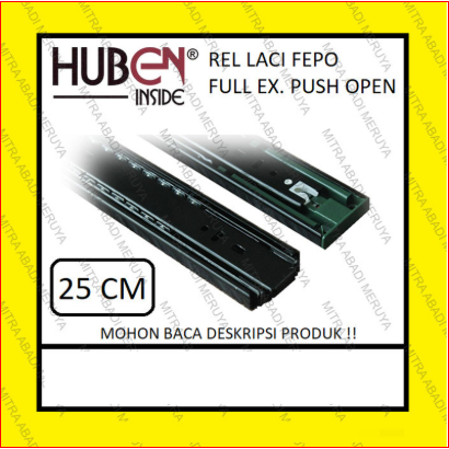 HUBEN FEPO 25 ซม. Push To Open Full Extension Drawer Rail Tip บน PTO