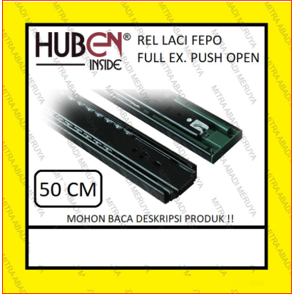 HUBEN FEPO 50 ซม. Push To Open Full Extension Drawer Rail Tip บน PTO