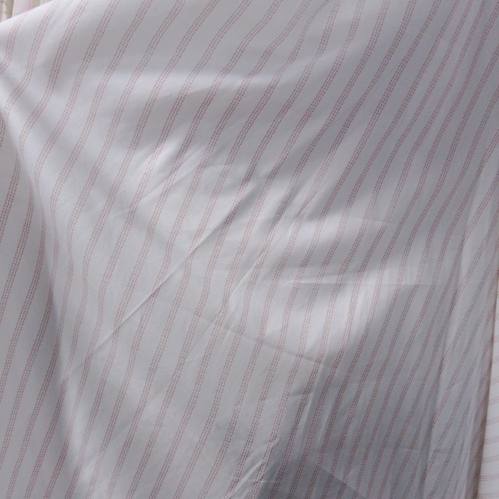 KEMEJA MERAH KATUN ผ้าคอตตอน Popline ลายทางอย่างดีโดยมิเตอร์ | วัสดุเสื้อยูนิฟอร์ม | Poplin ลายสีขาว