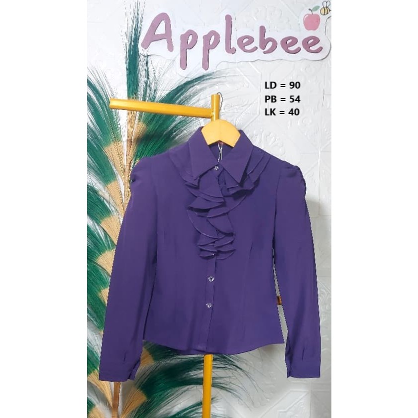 UNGU KEMEJA PURPLE RUFFLE SLEEVE PUFFY BALLOON SHIRT
