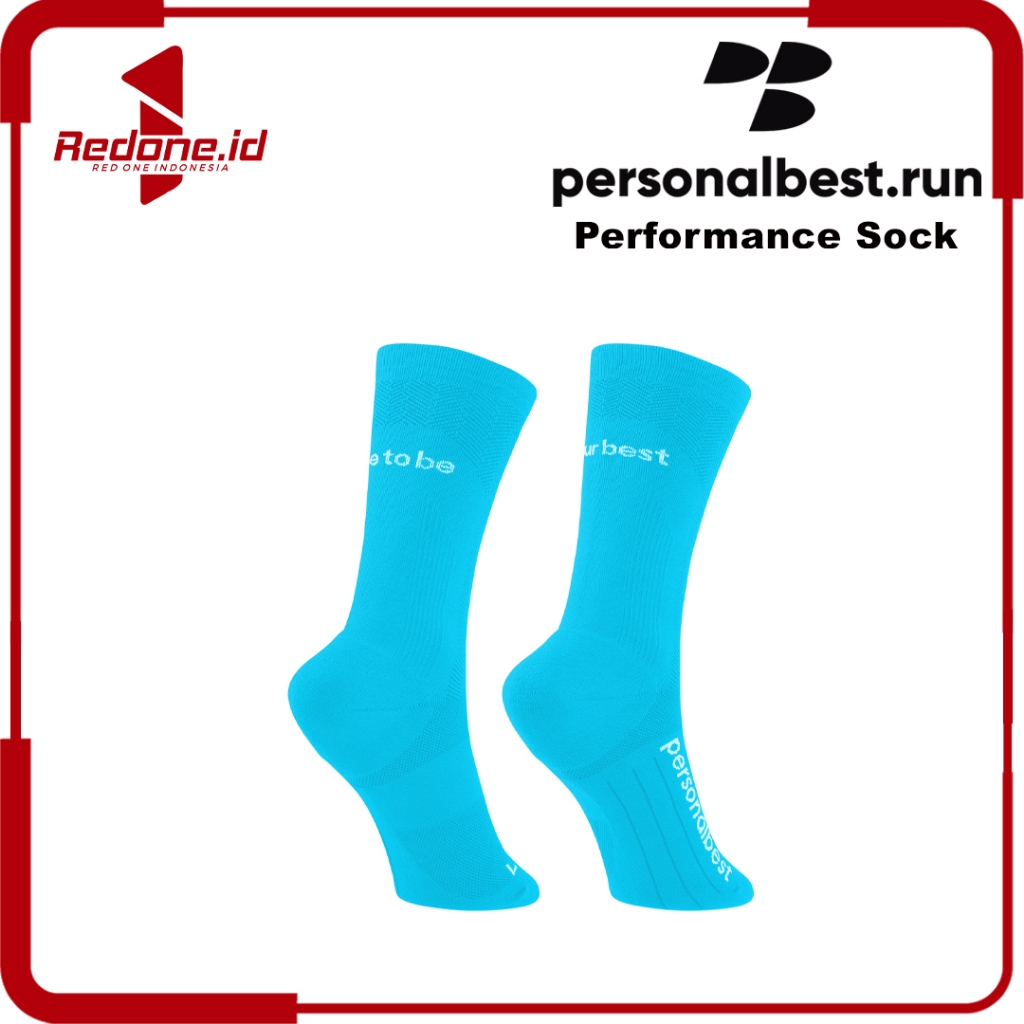 Personal Best Run - Performance Crew Sock - Sky Blue