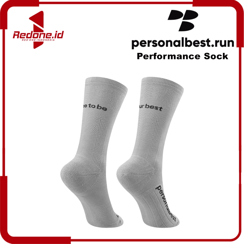 Personal Best Run - Performance Crew Sock - สีเทา