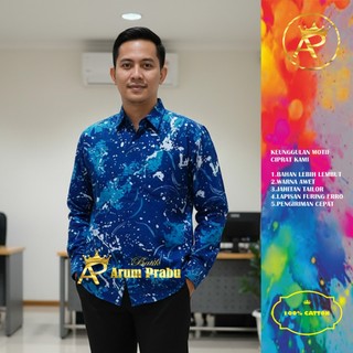 Batik ciprat kemensos terbaru warna biru cocok buat pns dan sragam kantor