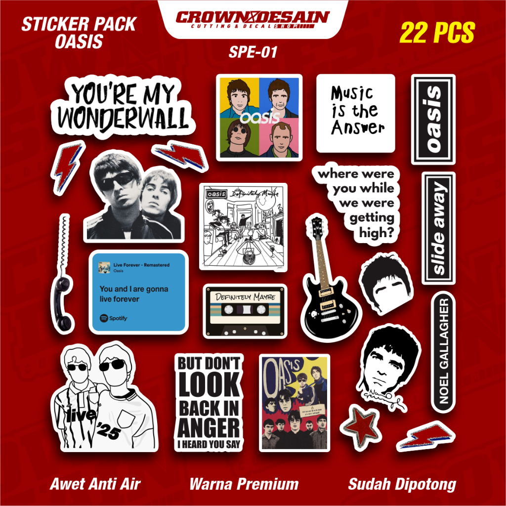 OASIS สติ๊กเกอร์ AESTTHETIC สติ๊กเกอร์พื้นหลังสติกเกอร์ LIAM สติ๊กเกอร์ TUMBLR สติ๊กเกอร์ GUITAR สติ