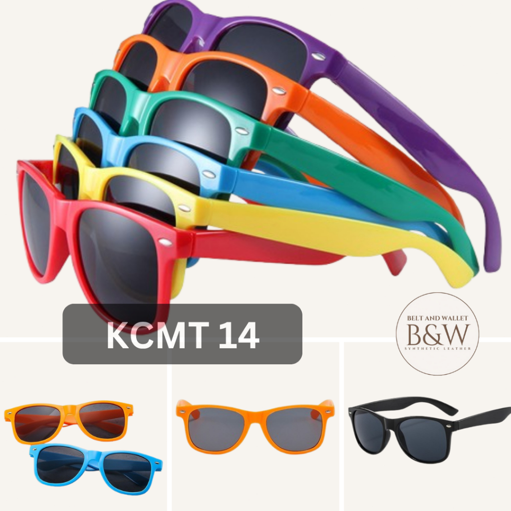 BNW Unisex Retro แฟชั่นแว่นตากีฬาสีดําสีสดใสป้องกันรังสียูวีป้องกันแสงสะท้อน KCMT14