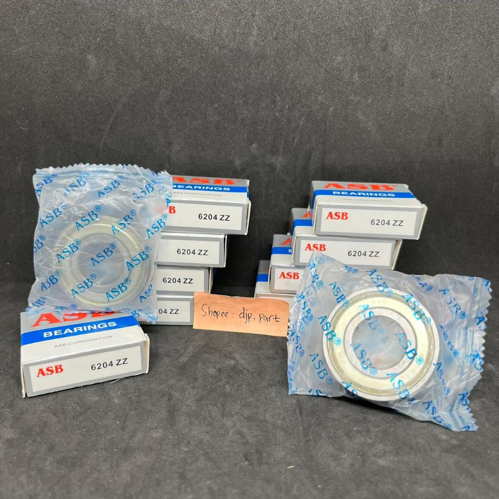 (PRICE 10 ชิ้น) BEARING 6204 ZZ "ASB" MOTORCYCLE GEAR WHEEL BEARING LAKER 6204 ZZ IRON CAP