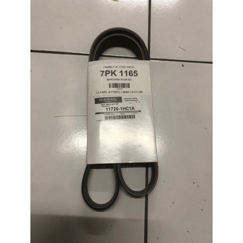 สายพานพัดลม Nissan March และ Datsun Go 7PK 1165 ดั้งเดิม