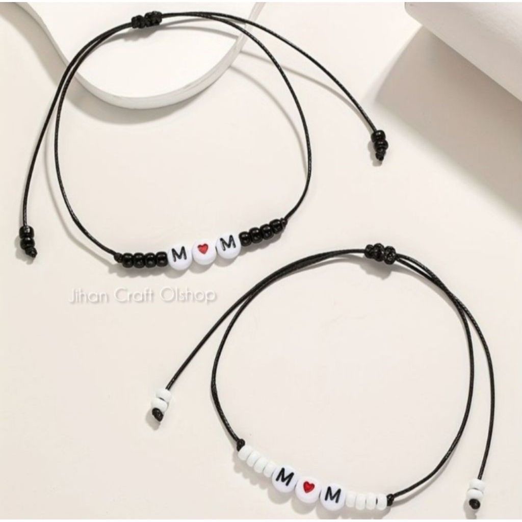 Love Initial Couple Drawstring Bracelet / Couple Bracelet