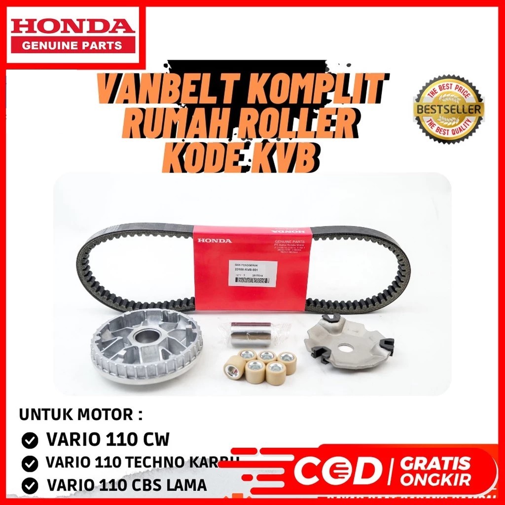 CVT VANBELT PACKAGE + ROLLER HOUSING VARIO 110 CW OLD TECHNO CARBONKVB 23100-KVB-901 22110-KVB-900