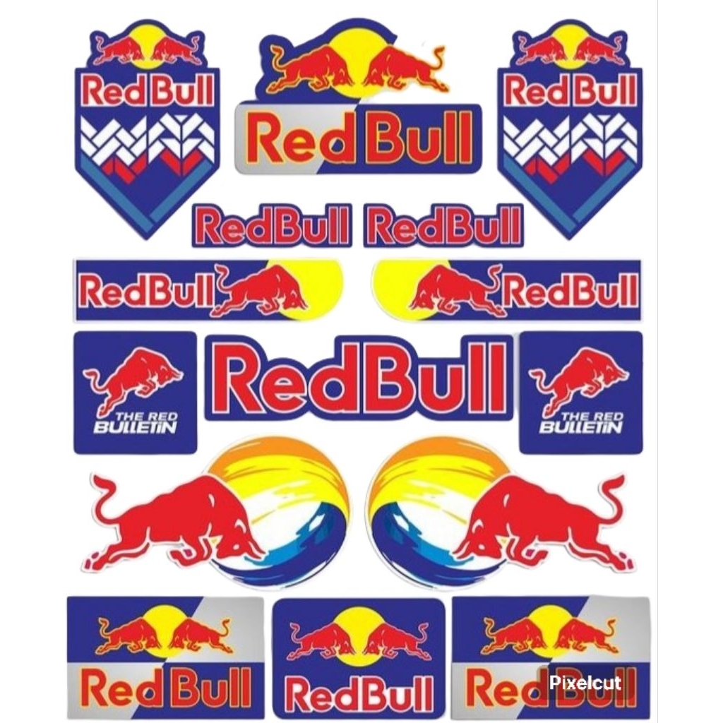 Red bull Blue ครบชุด ขนาด 22x30 cm print cut Sticker