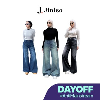 JINISO - Highwaist Flare Cutbray Jeans Dayoff