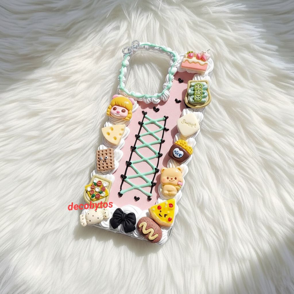 (decobytos) PRE-ORDER Decoden Phone Case Casing Cuteness Overload Laced สําหรับ HP Handmade Deco Cre