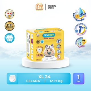 MIUBaby Popok Bayi Soft Pants Kemasan Reguler - Size XL isi 24