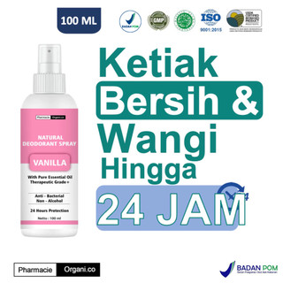NATURAL DEODORANT TAWAS SPRAY WITH ESSENTIAL OIL PENGHILANG BAU BADAN BY PHARMACIE ORGANICO