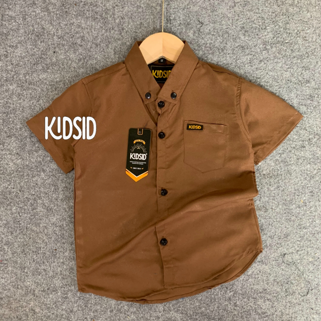 เคมีจา เด็ก ๆ เสื้อเชิ้ตแขนสั้น สีน้ําตาลเข้ม สําหรับเด็ก อายุ 1-14 ปี - เสื้อเด็กชาย - เสื้อเด็กชาย | เสื้อเด็ก | ด้านบนเสื้อแขนสั้นสีฟ้าอ่อนสําหรับเด็กอายุ 1 2 3 4 5 6 7 8 9 10 11 12 13 14 ปี