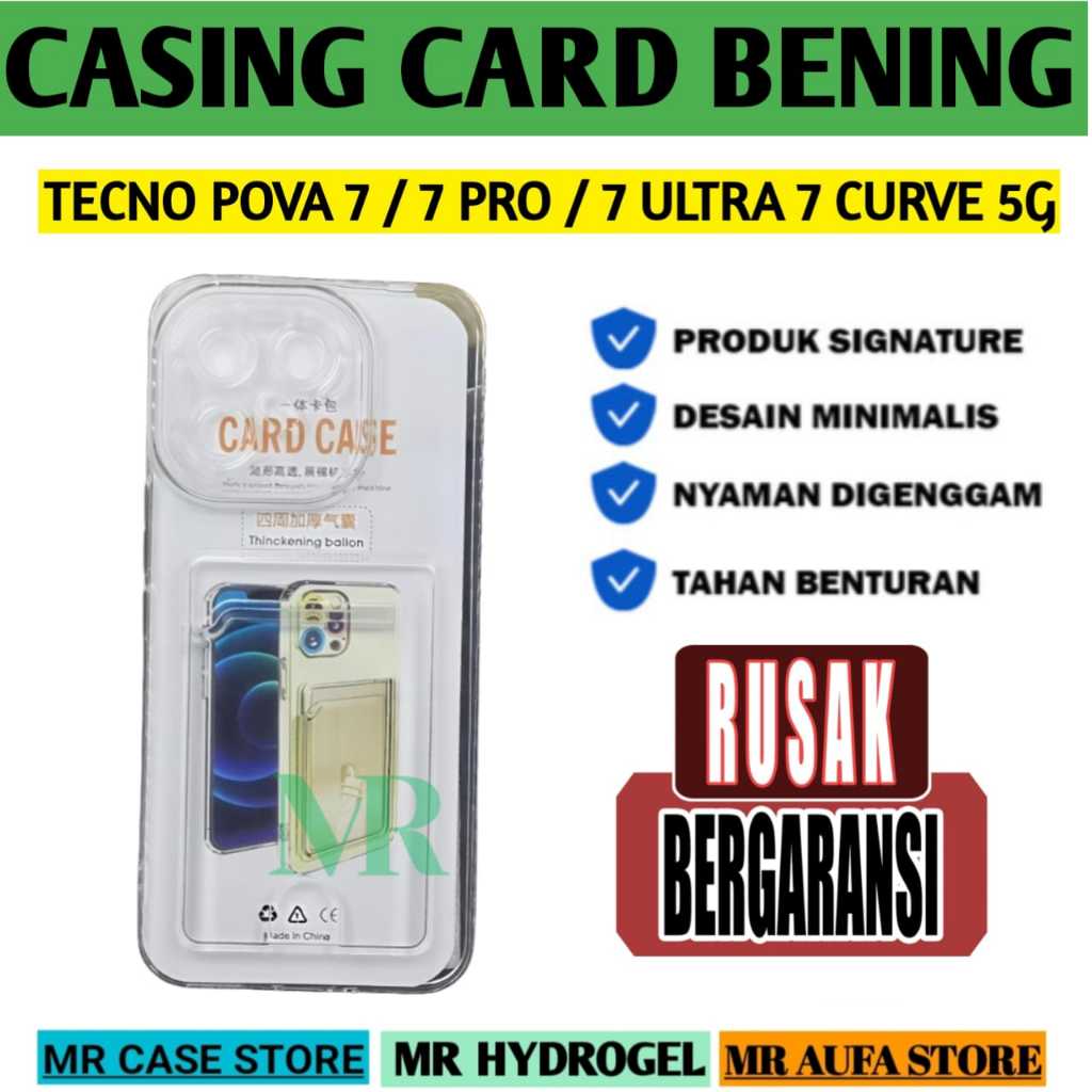 CASING Softcase Slot Card Holder CLEAR สําหรับ TECNO POVA 7 / POVA 7 CURVE / POVA 7 PRO / POVA 7 ULT