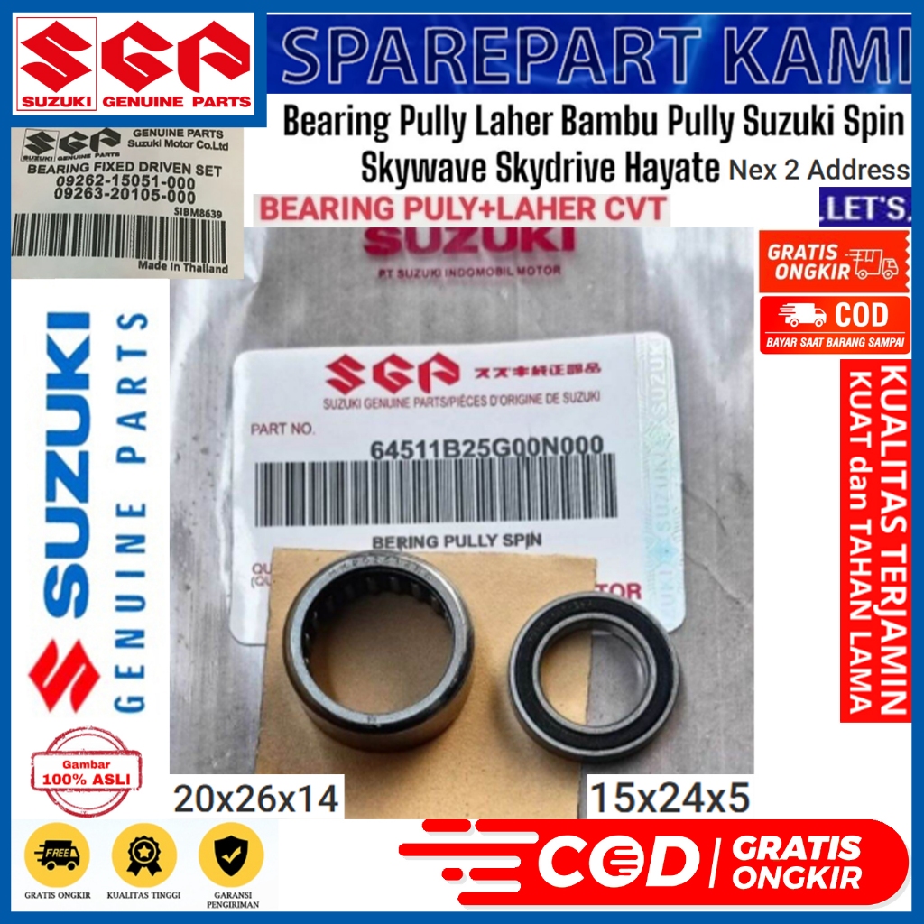 BAMBOO PULLY BEARING LAHER CVT SPIN 125 SKYWAVE SKYDRIVE HAYATE LETS ADDRESS NEX 2 FI 115 (2017-2024)