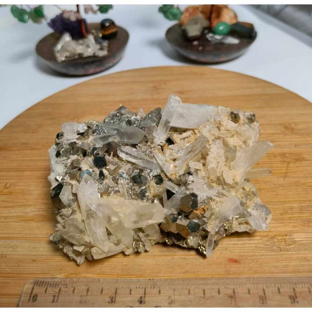 Natural Golden Cube Pyrite Cluster Nusantara คุณภาพสูงสุด (8)