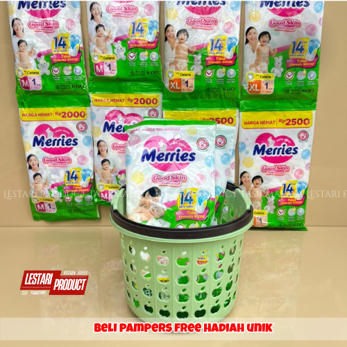 ซื้อ 6 ชิ้น PAMPERS MERRIES BABY DIAPERS ฟรี UNIQUE GIFT COUSE ของคุณเป็นเจ้าของ | ผ้าอ้อมเด็ก | กาง