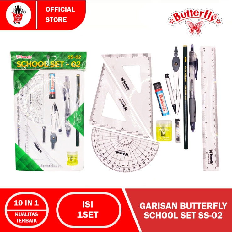 RULER | RULER | BUTTERFLY SCHOOL SET SS-02 (1SET)