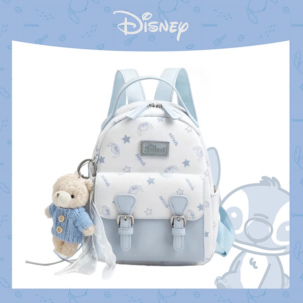 CZA YT25684 PREMIUM กระเป๋าเป้หนังผู้หญิง + กล่อง DISNEY STITCH BACKPACK FASHION BAG