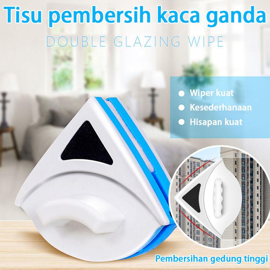 JG MAGNETIC GLASS CLEANER TRIANGLE MAGNETIC WINDOW CLEANER 2 ด้านคู่ด้านข้างกระจก WIPER CLEANER