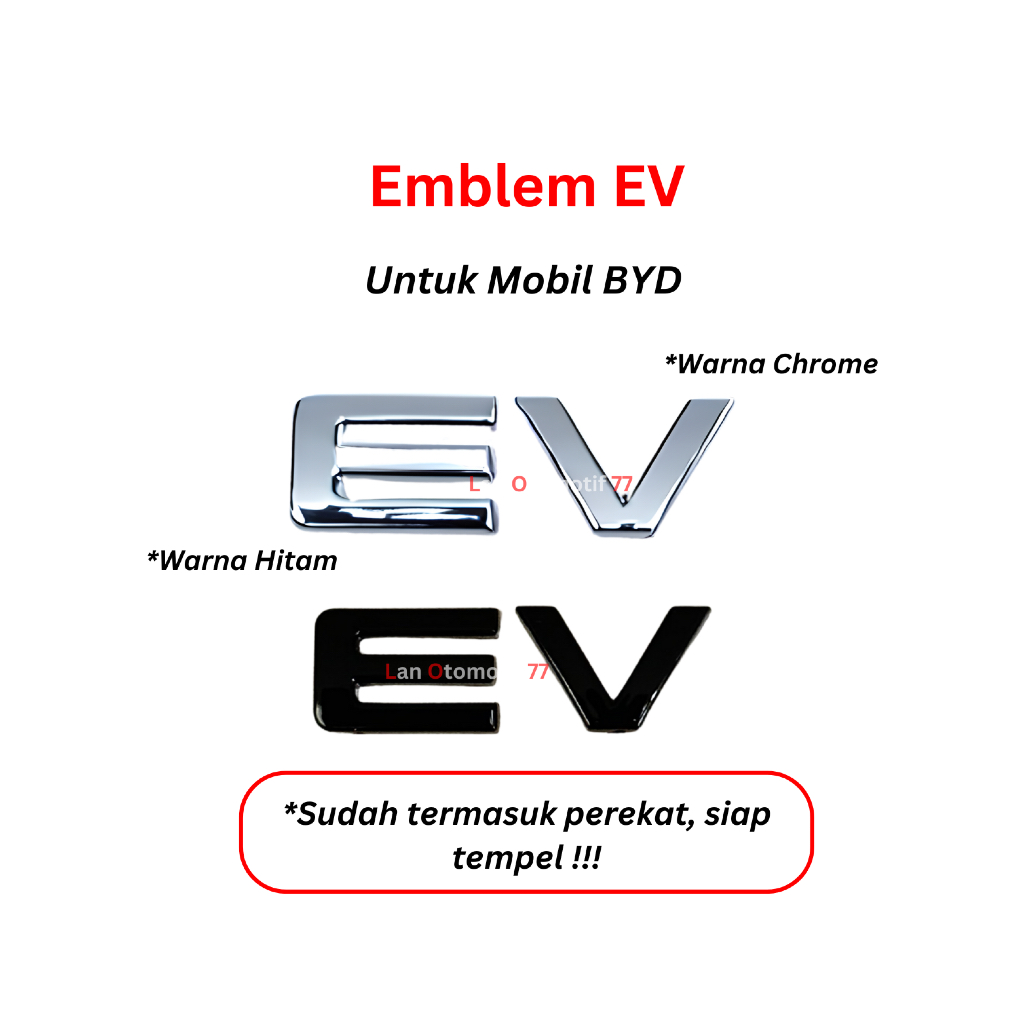 BYD EV สัญลักษณ์รถยนต์ Chrome & Black พร้อมติดสําหรับ BYD