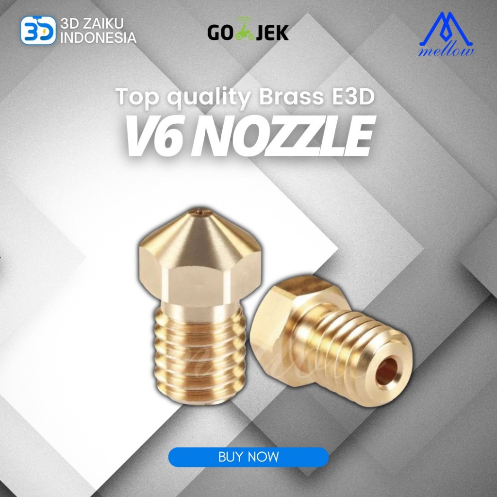 Original Mellow คุณภาพสูงทองเหลือง E3D V6 หัวฉีดสําหรับ M6 E3D Hotend