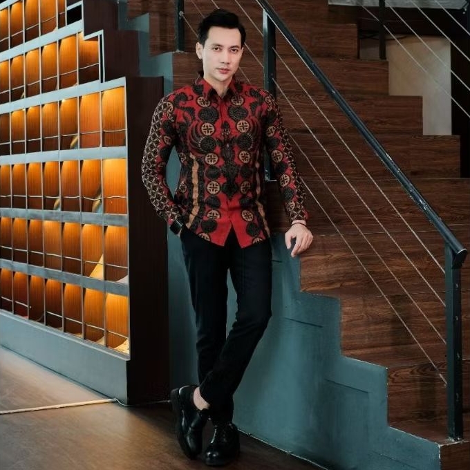 KATUN Adidas Batik Sodoku Motif ผ้าบาติกแขนยาวเข้ารูประดับพรีเมียมสําหรับผู้ชายพร้อมซับในผ้าฝ้ายเรีย