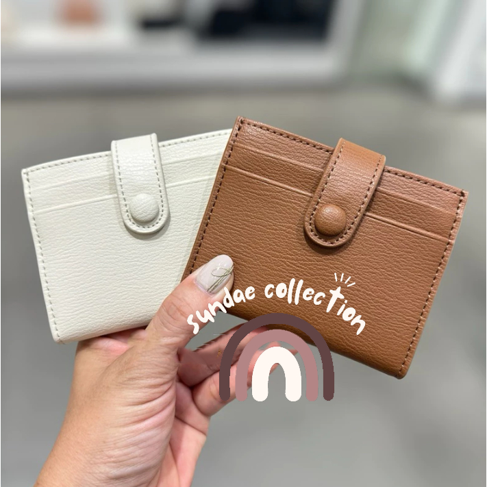 CK043 CK SNAB CARD HOLDER FOLDING CARD WALLET - กระเป๋าสตางค์ผู้หญิง FREE BOX AND DUSTBAG