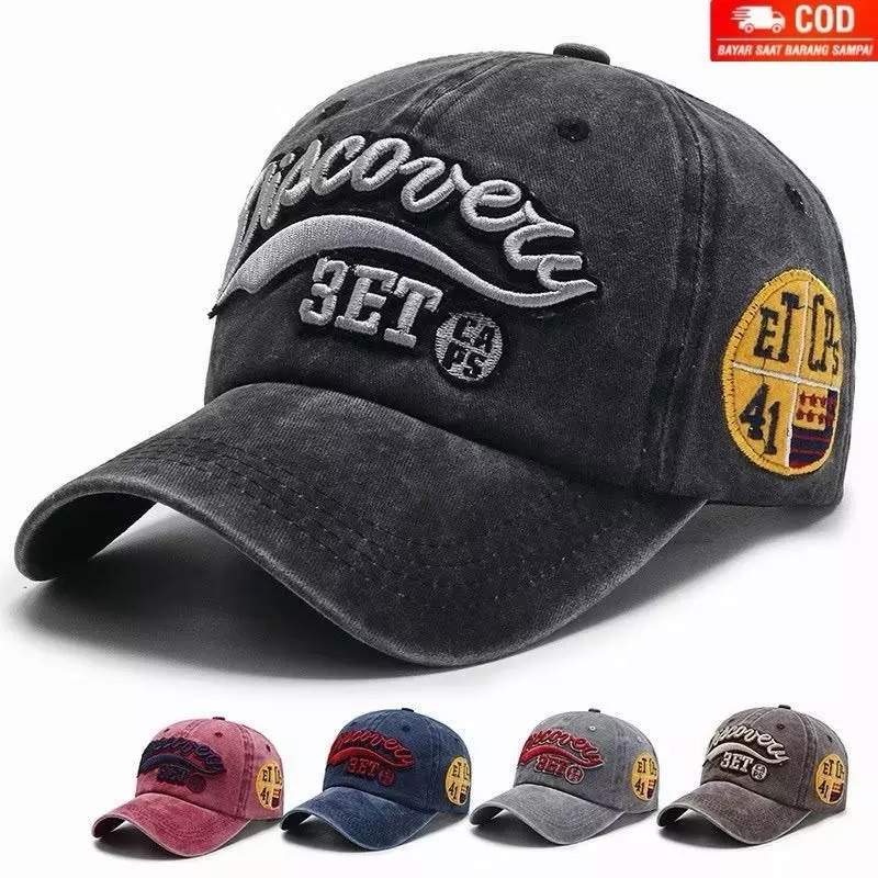 Discovery 3ET หมวกเบสบอลล้าง/Blackwash คุณภาพระดับพรีเมียม